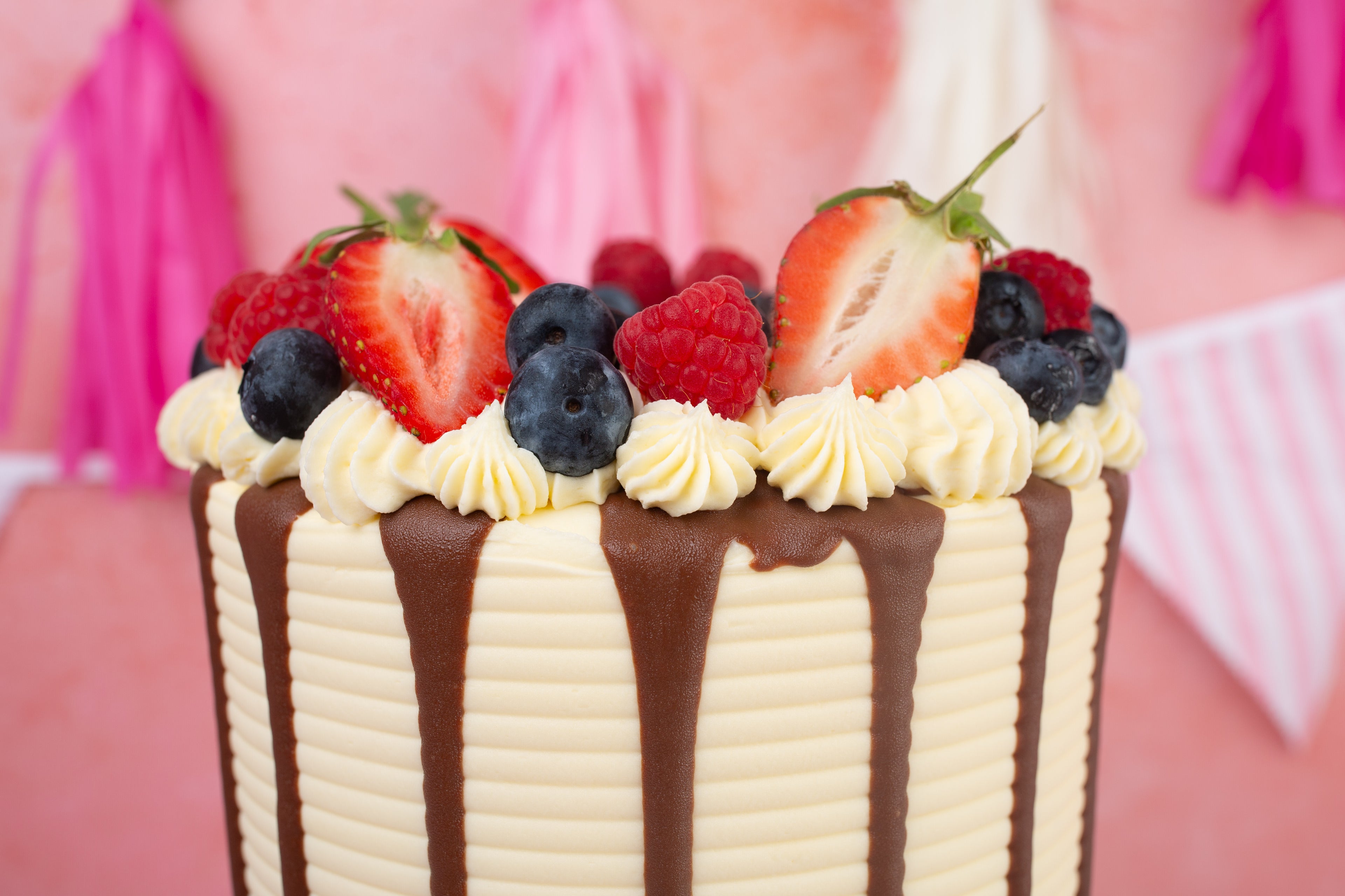 Fruit Loaded Ruffle Cake